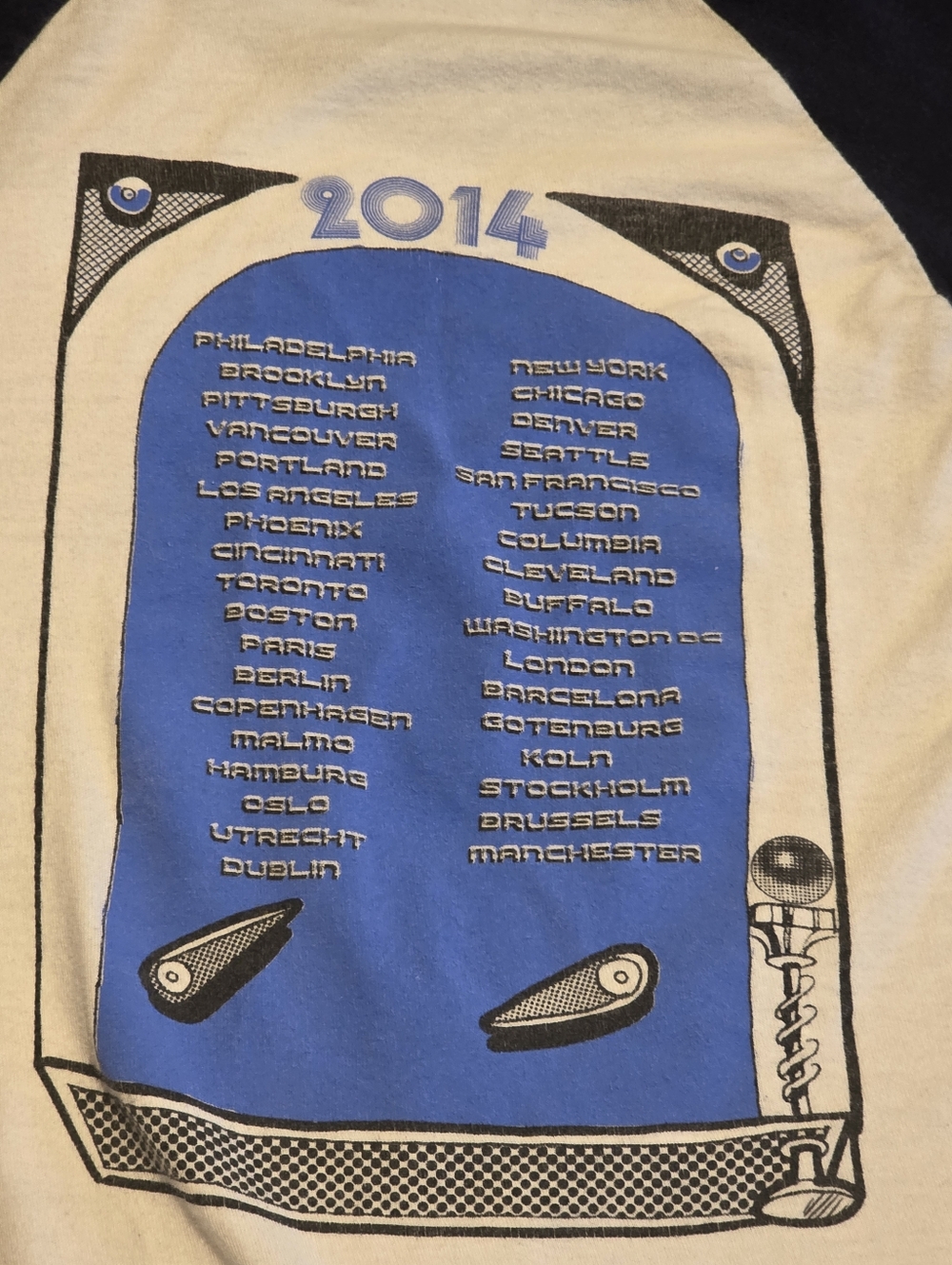 Tultex The War On Drugs 2014 Lost In The Dream Word Tour Raglan T-Shirt Size S - Picture 7 of 11